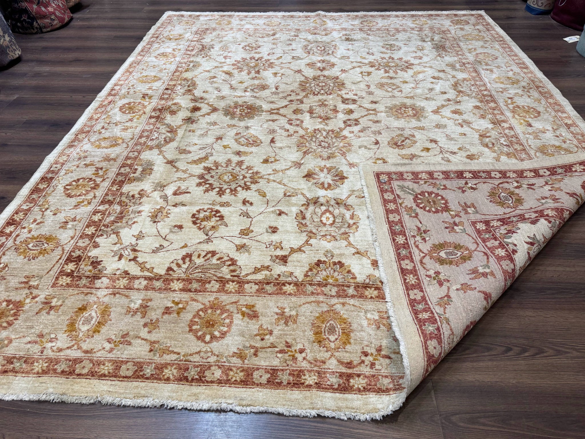 Pakistani Peshawar Rug 8x10, Pak Persian Traditional Oriental Carpet, Handmade, Wool, Allover Pattern by Jewel Rugs