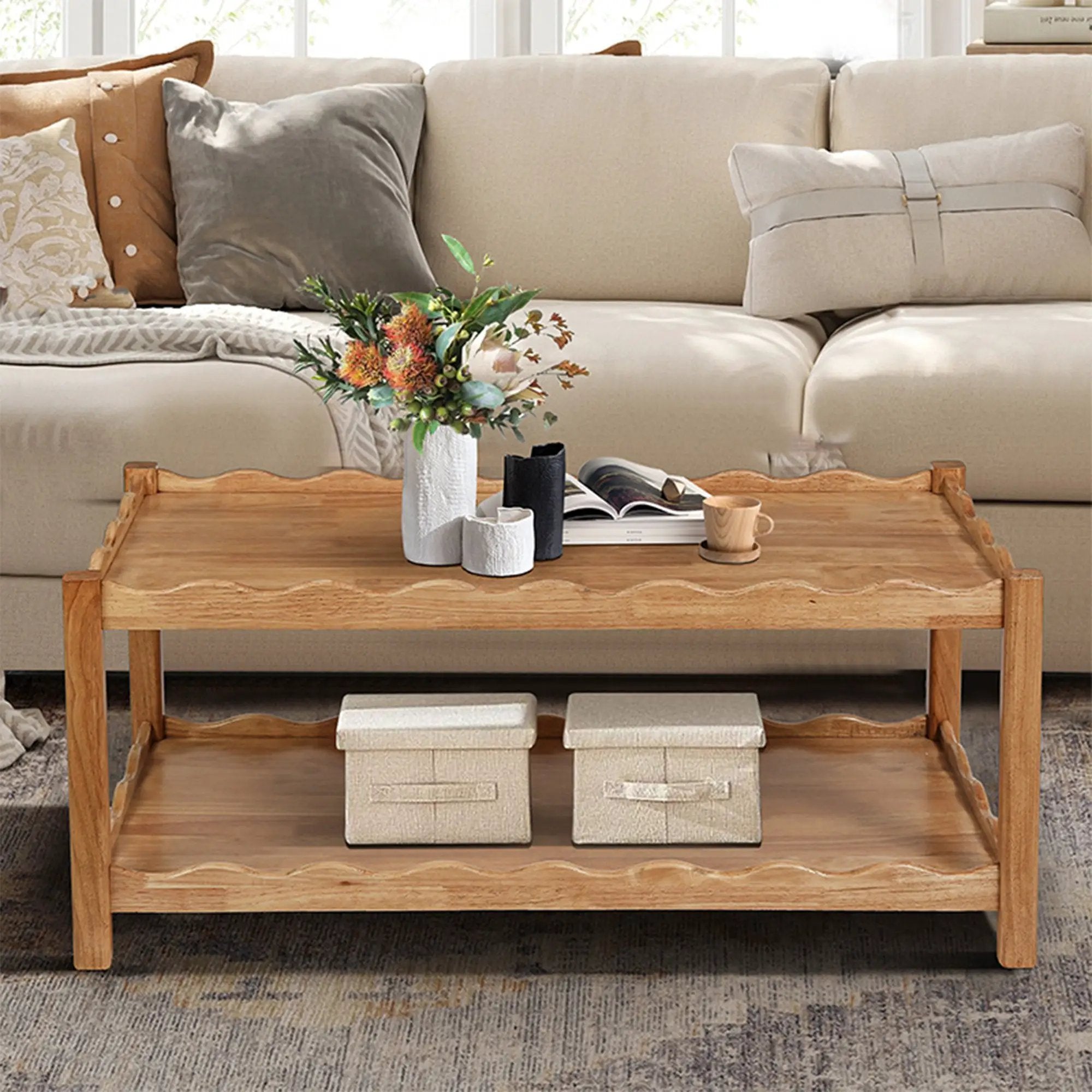 Modern 2 Tier Coffee Table for Living Room Furniture by HouseOfZazla