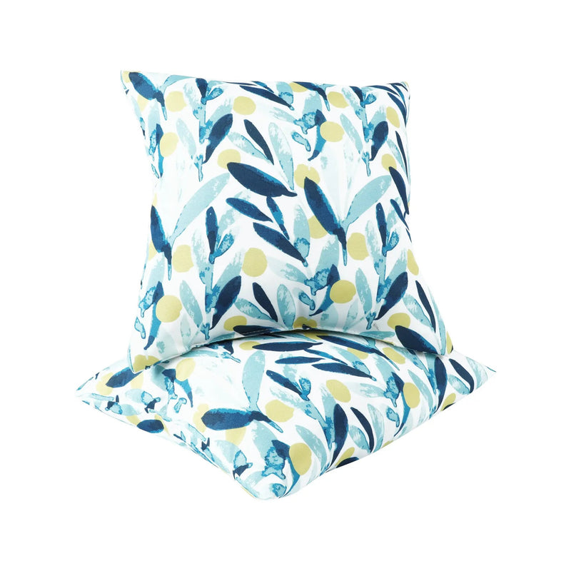 4 Pack Outdoor Pillow Covers - Coastal Leaves by HouseOfZazla
