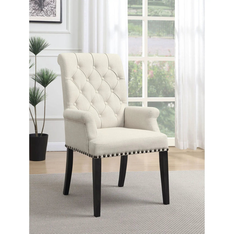 Tufted Arm Chair With Nailhead Trim by HouseOfZazla