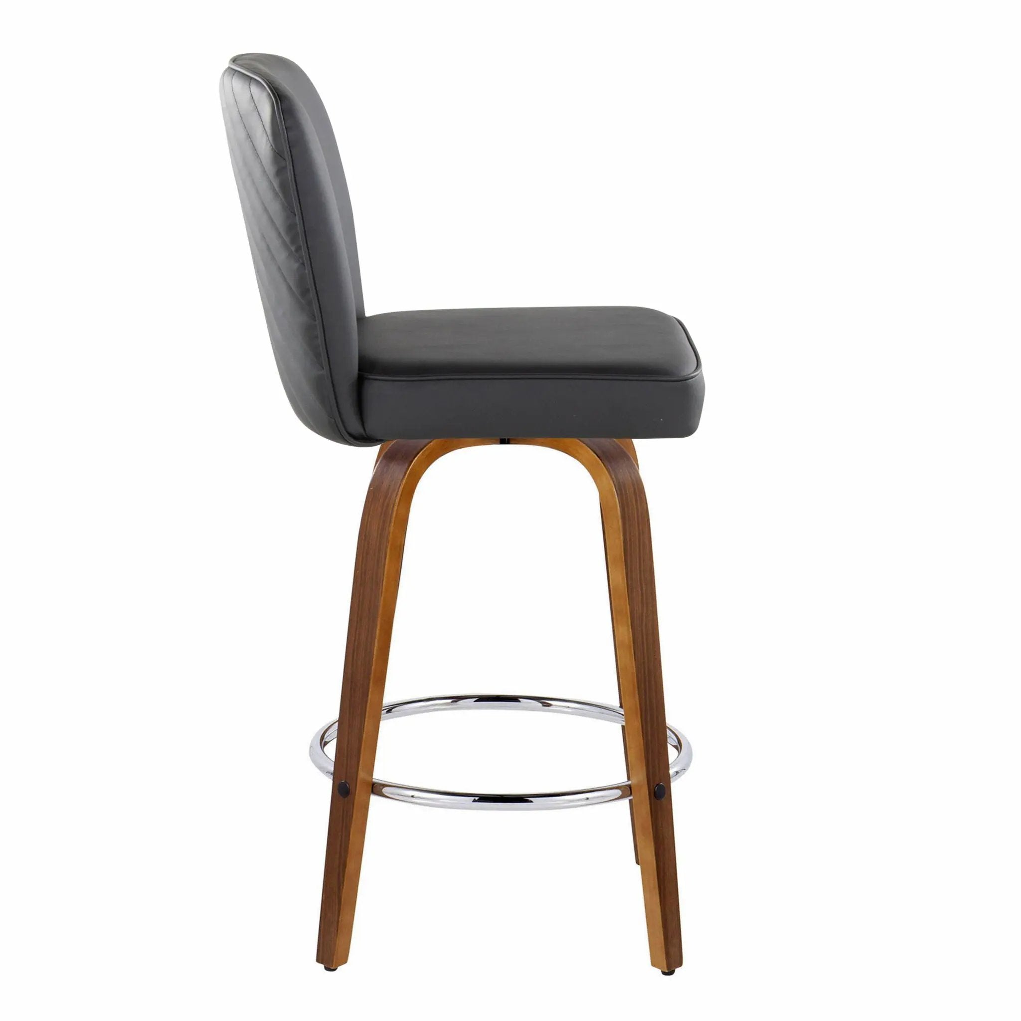 Henry - Contemporary Fixed Height Counter Stool With Swivel With Round Footrest (Set of 2) by Unique Piece Furniture