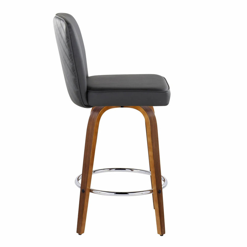 Henry - Contemporary Fixed Height Counter Stool With Swivel With Round Footrest (Set of 2) by HouseOfZazla