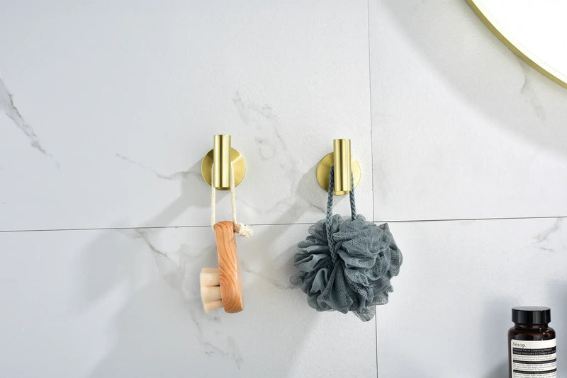 6-Pack Wall-Mounted Stainless Steel Bathroom Towel Hooks by HouseOfZazla