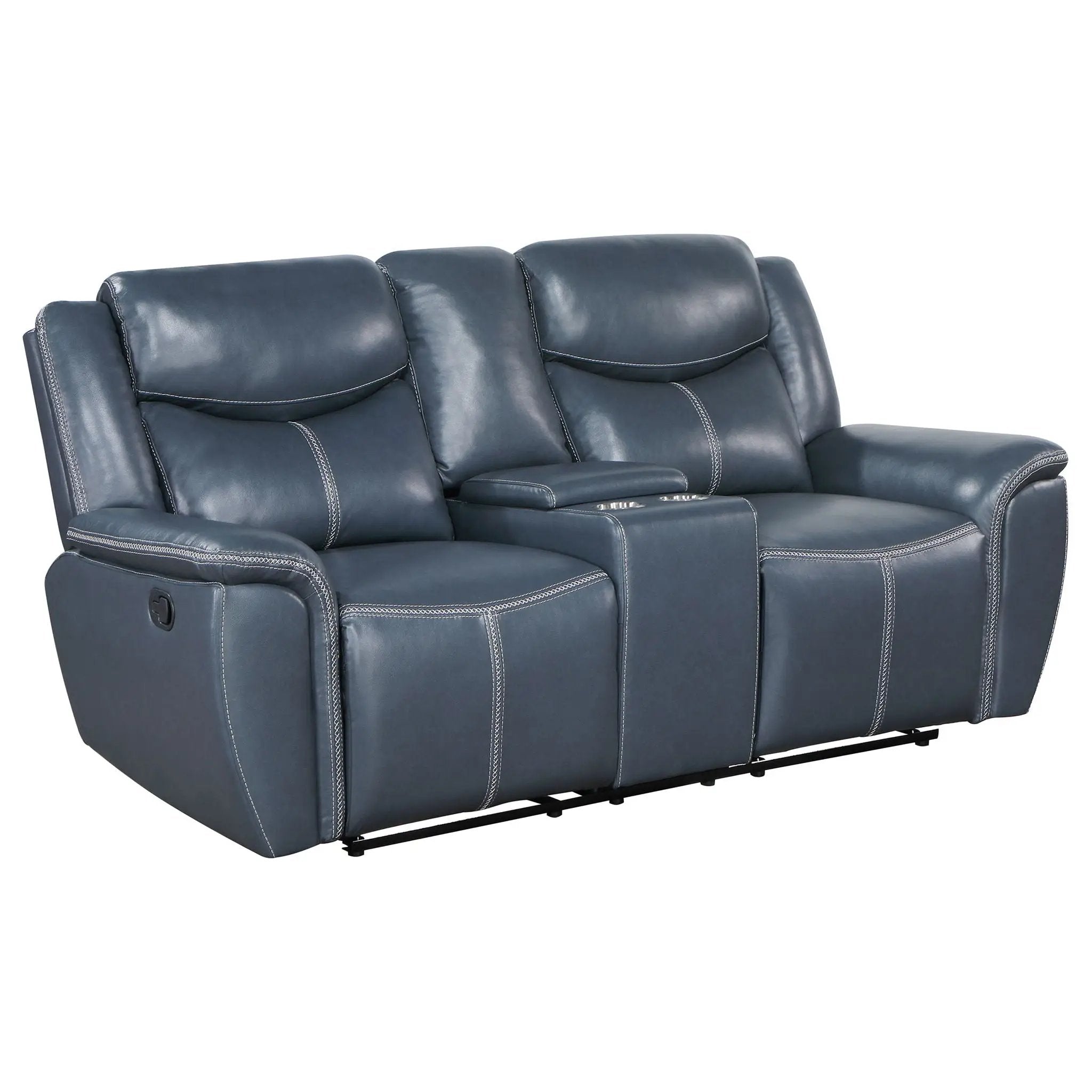 Sloane 3-piece Upholstered Reclining Sofa Set Blue by Unique Piece Furniture