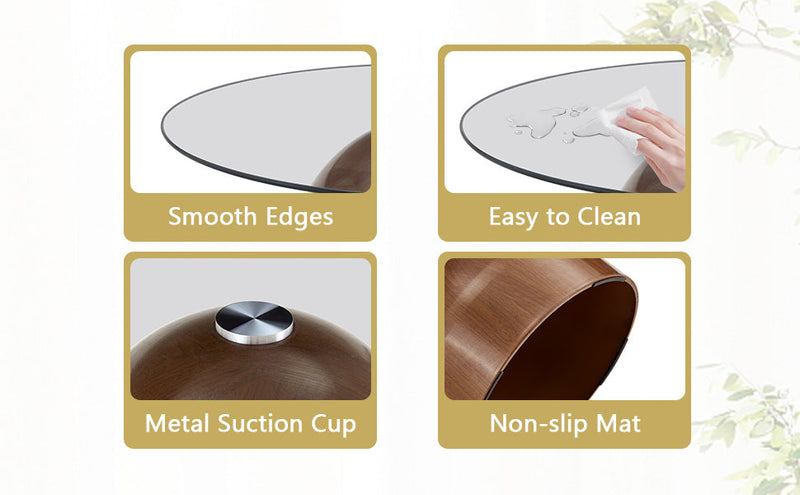 Nesting Coffee Table Set of 2 with Glass Desktop in Walnut by HouseOfZazla