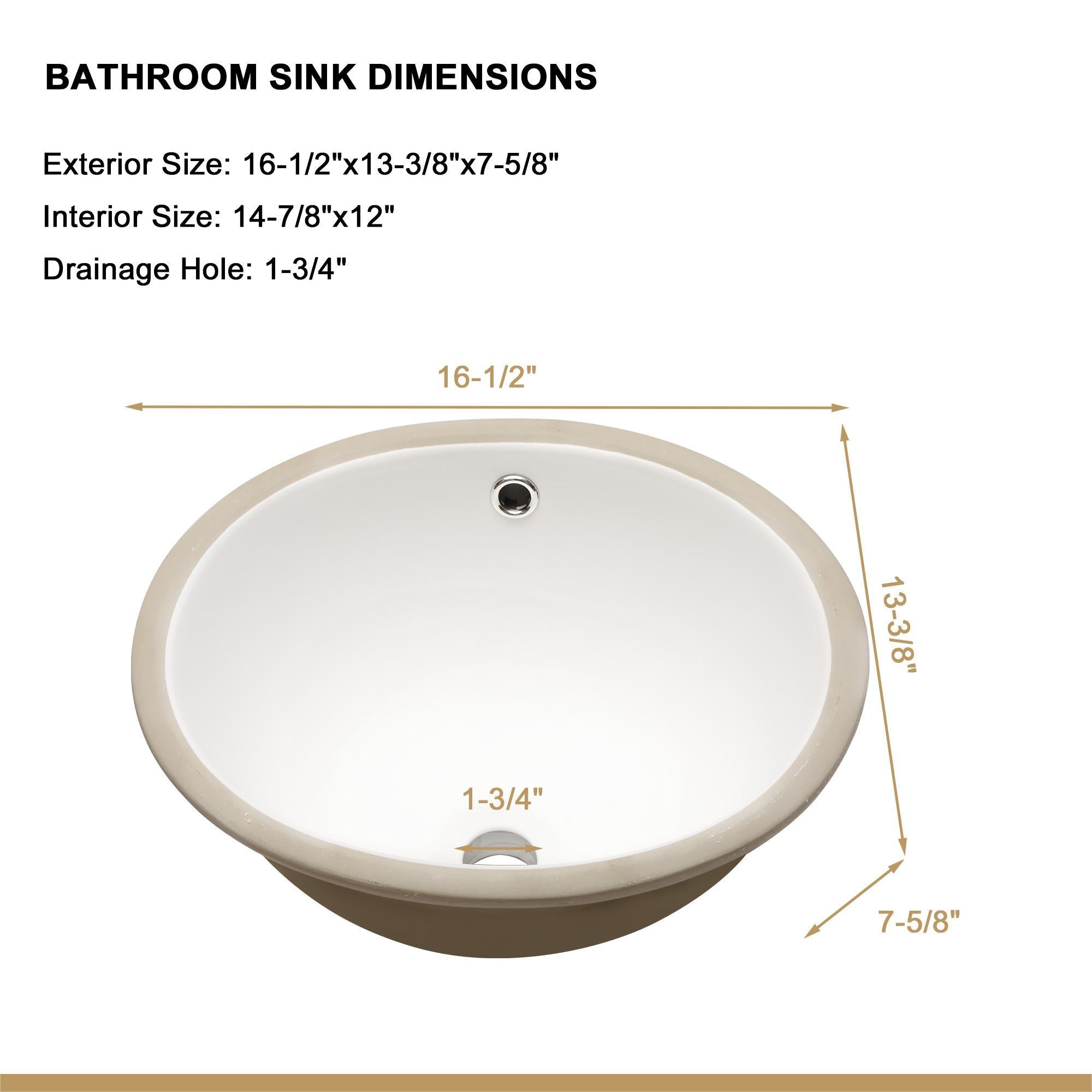 Elegant Ceramic Oval Undermount Bathroom Sink With Overflow by HouseOfZazla