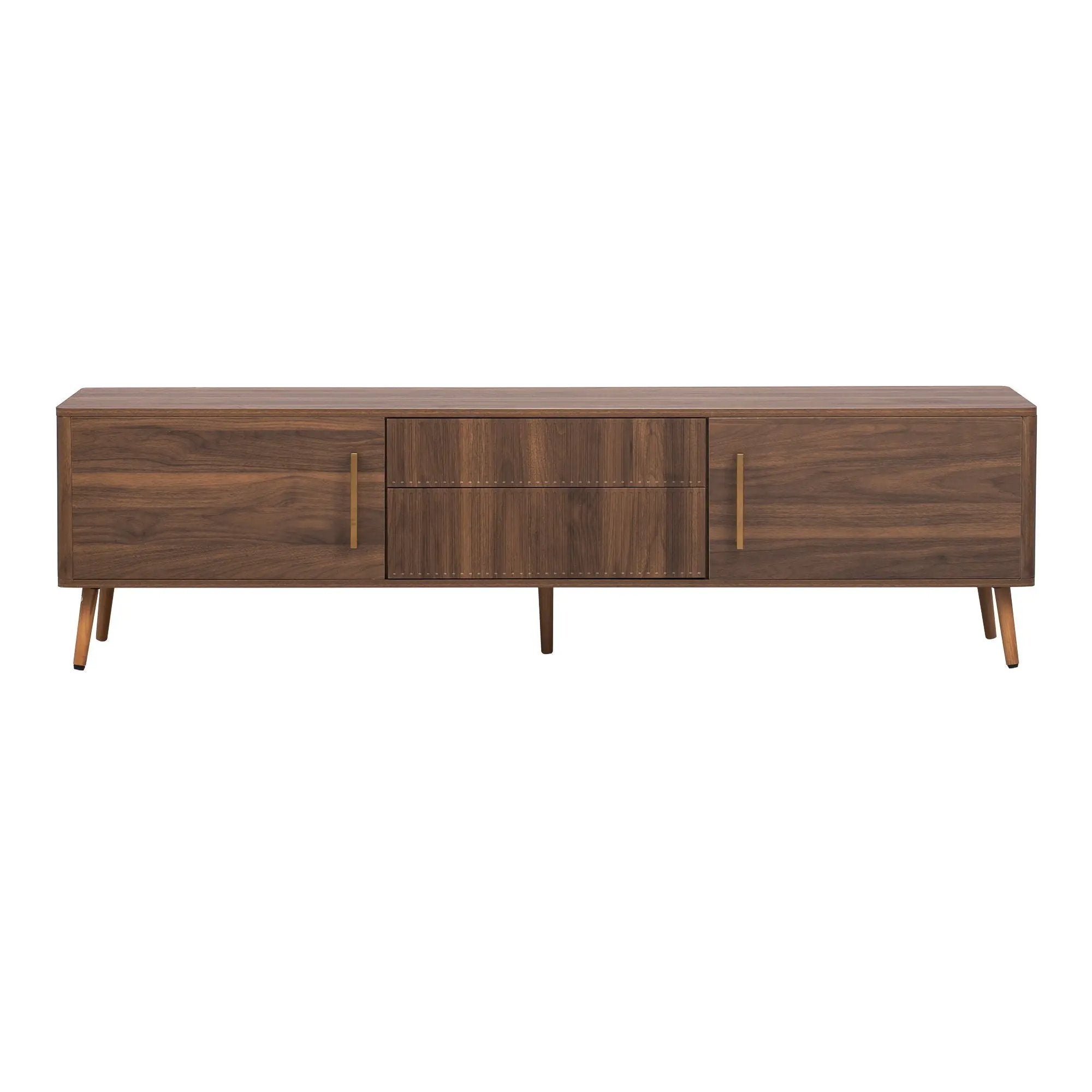 TV Stand With 2 Drawers For TVs Up To 80" - Walnut by HouseOfZazla