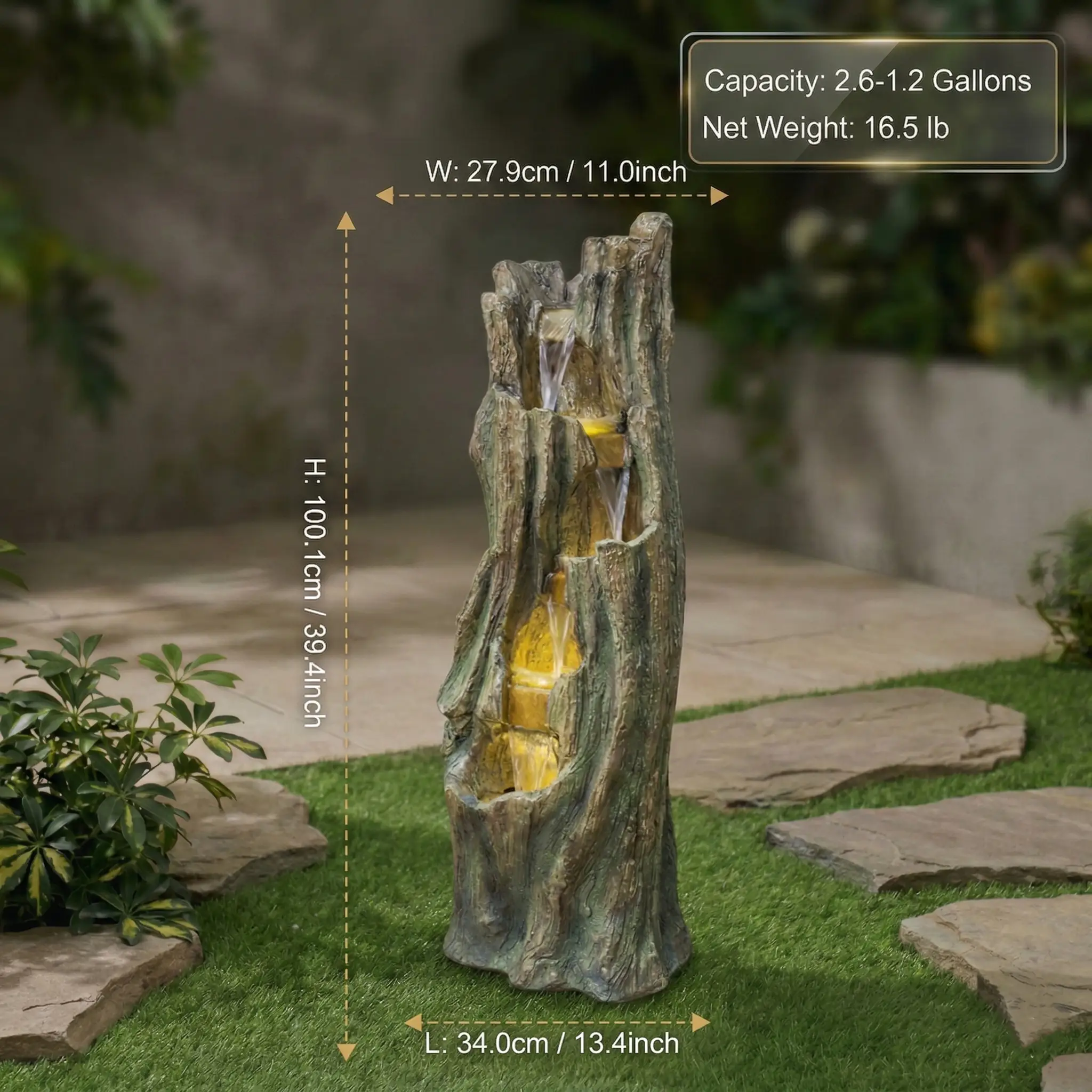 Waterfall Fountain for Outdoor Gardens and Patios by HouseOfZazla