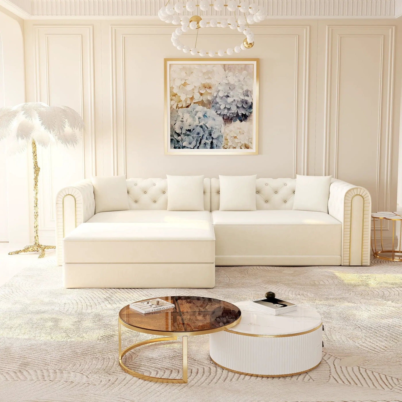 3-In-1 Convertible Sleeper Sofa With Movable Ottoman For Living Room by HouseOfZazla