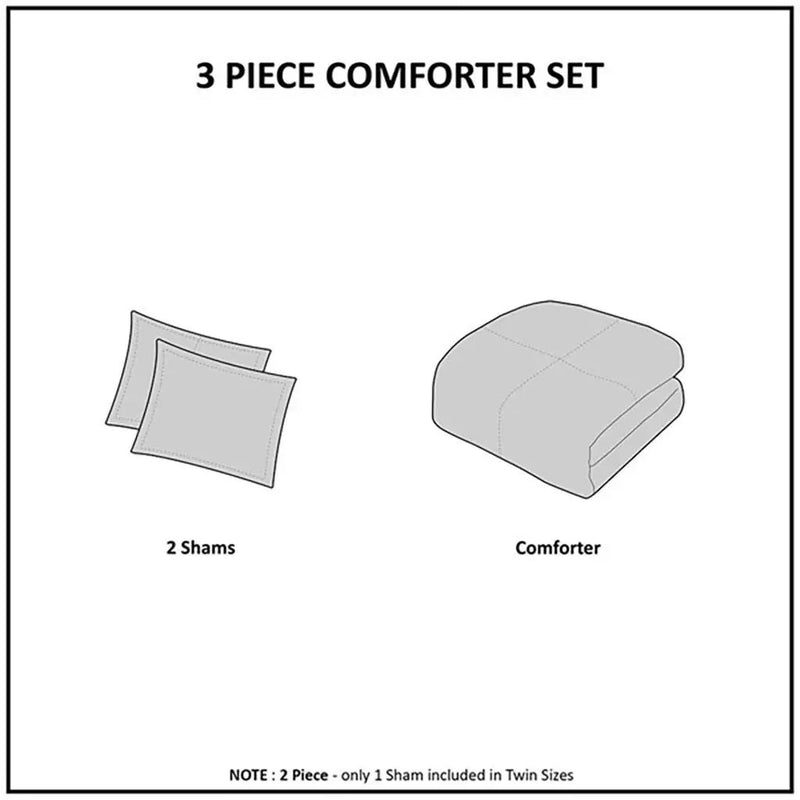 King/Cal King Embroidered Medallion Faux Fur Comforter Mini Set by HouseOfZazla