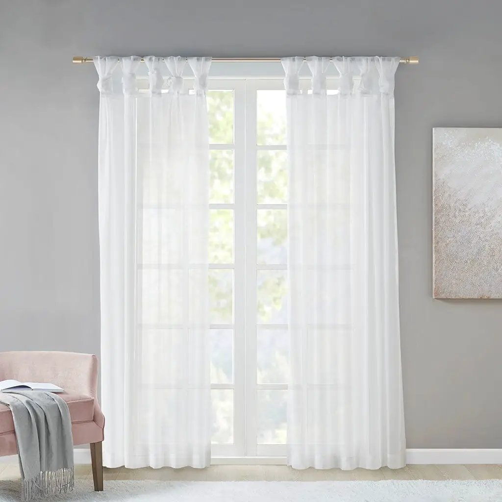 Twist Tab Voile Sheer Window Pair by HouseOfZazla