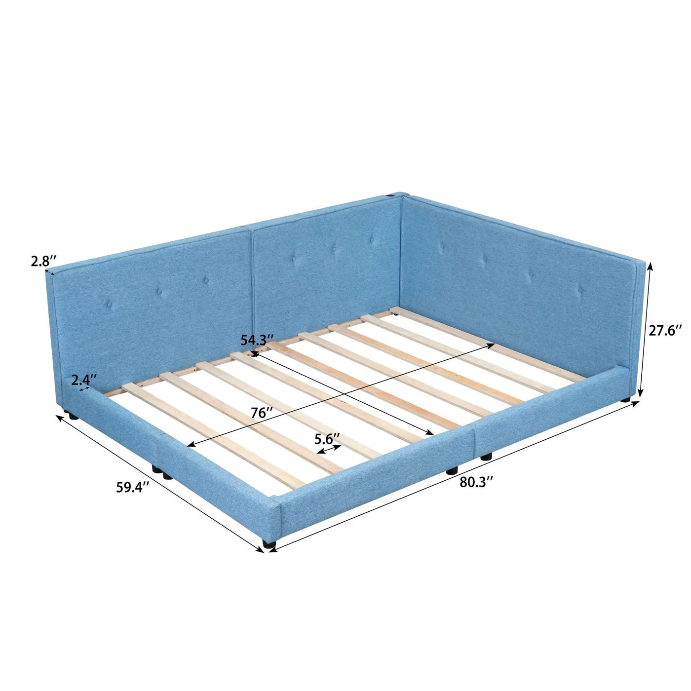 Modern Upholstered Platform Bed With USB Ports And LED Belt by HouseOfZazla