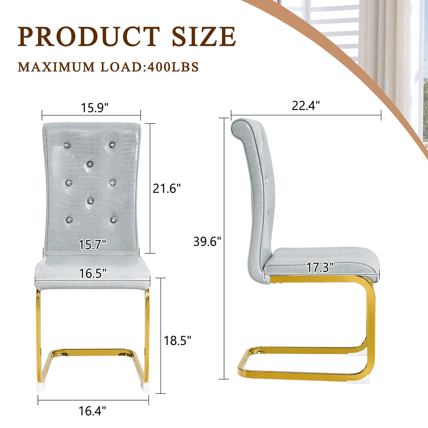 Elegant Design Alligator Skin Upholstered Dining Chairs by Unique Piece Furniture