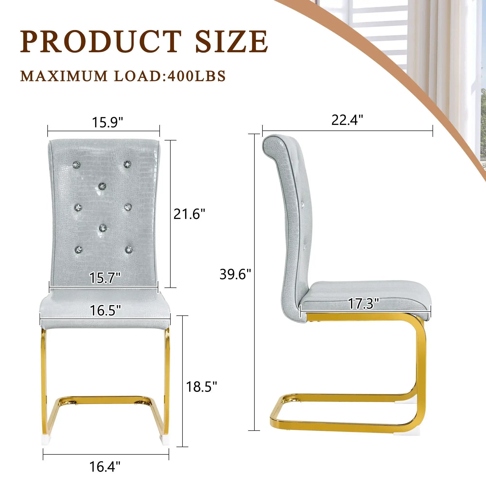 Elegant Design Alligator Skin Upholstered Dining Chairs by Unique Piece Furniture