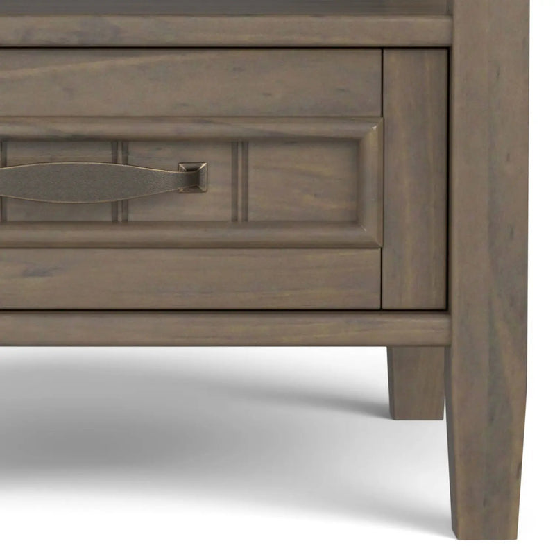 Lev - End Table With Bottom Drawer - Smoky Brown by HouseOfZazla
