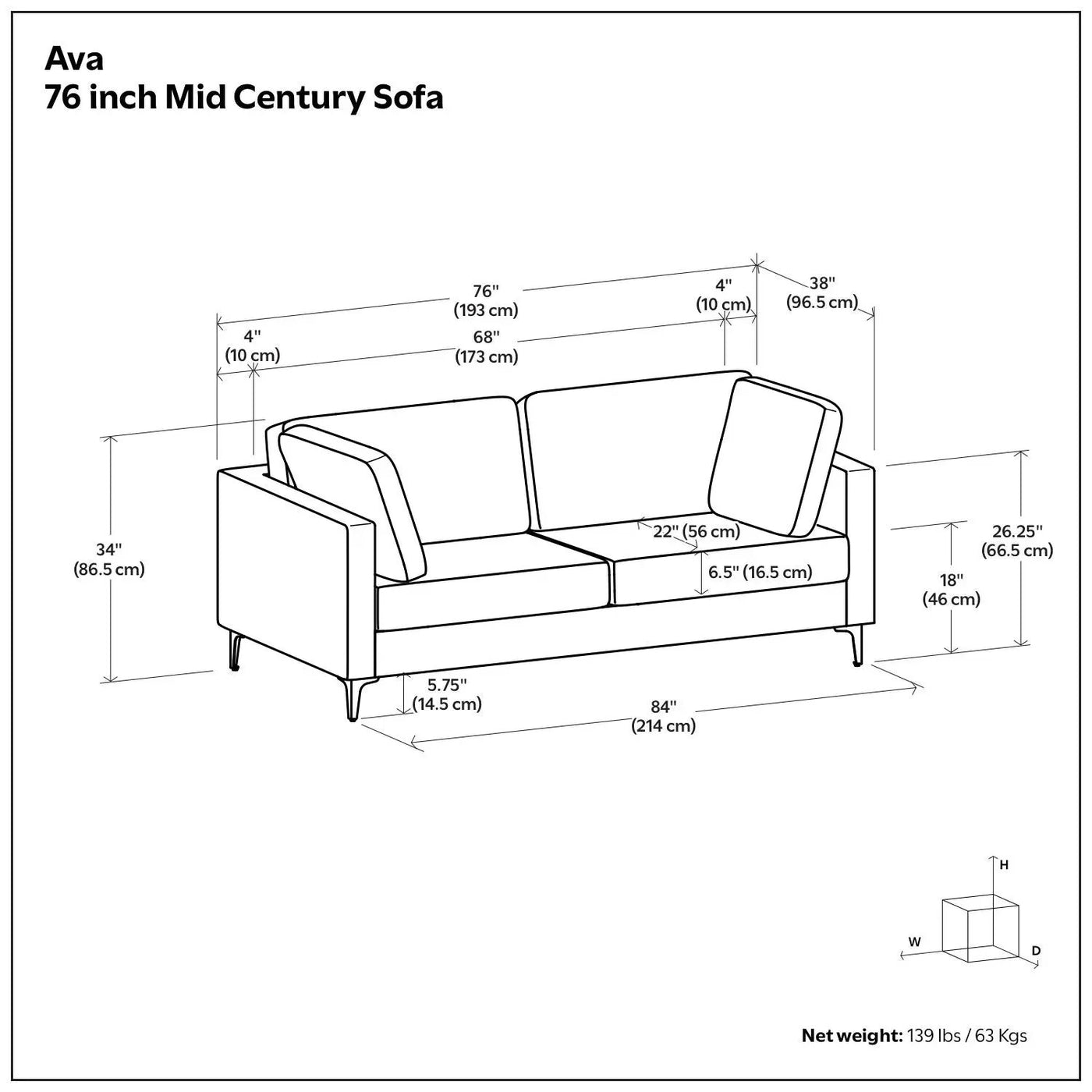 Ava - Mid Century Sofa, Upholstered by HouseOfZazla