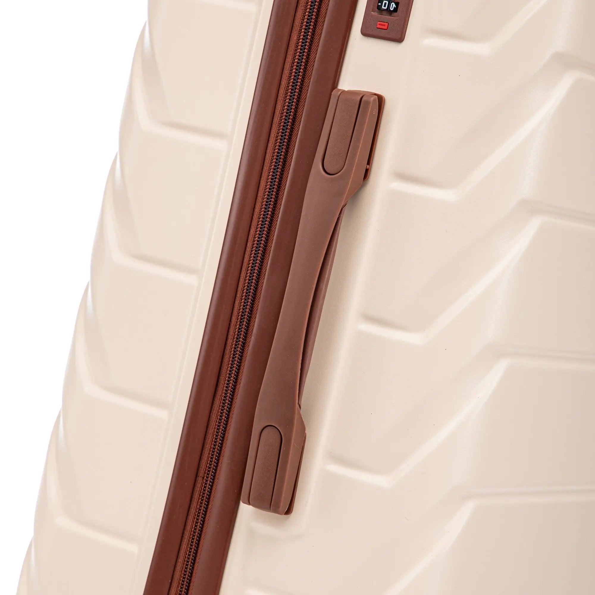 3-Piece ABS Spinner Wheel Luggage Set 20"/24"/28" Beige by HouseOfZazla