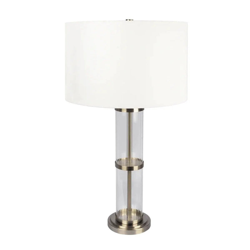 Echo - Table Lamp With On / Off Switch Clear Body Base - Clear / Silver / White by HouseOfZazla