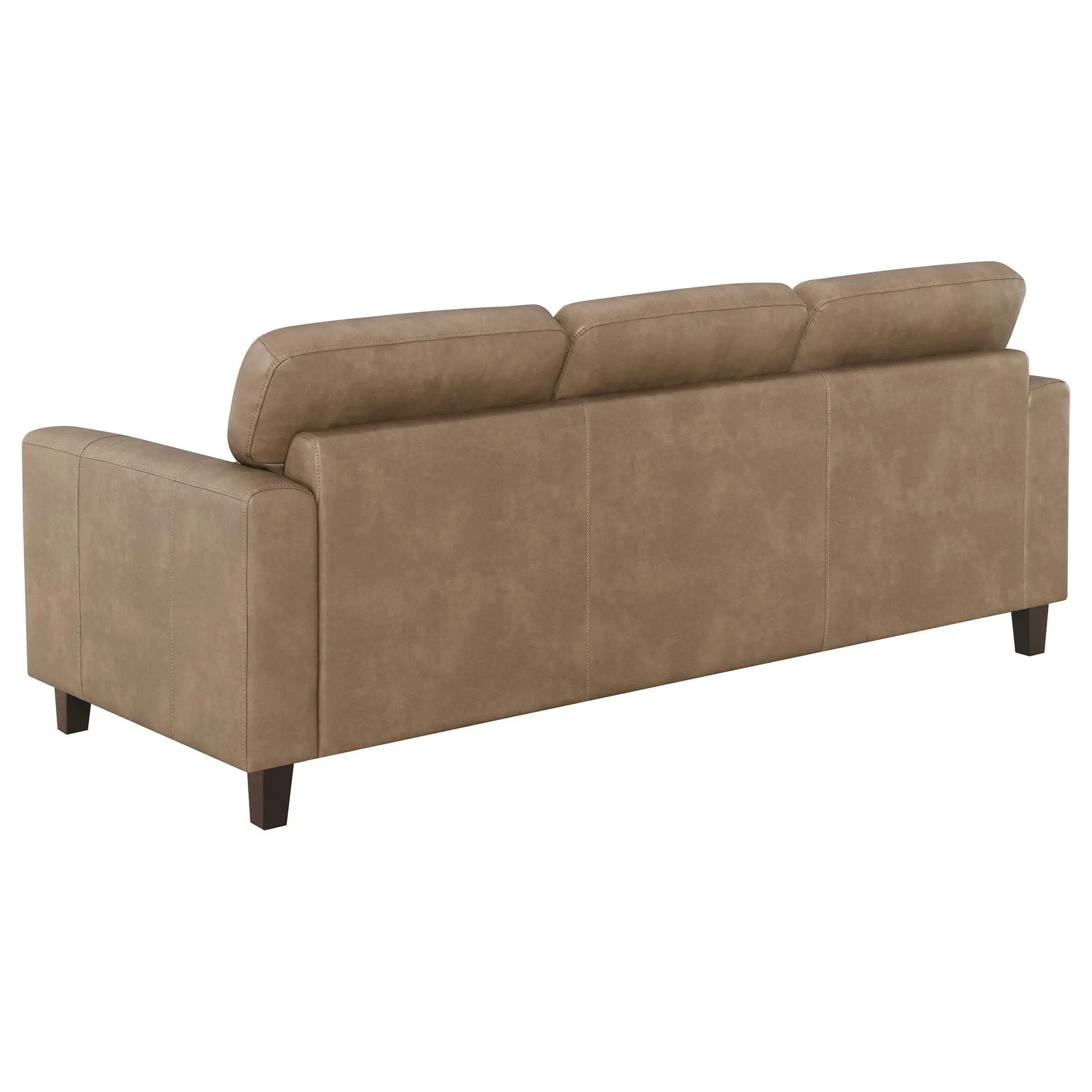 Scotland 3-piece Faux Leather Upholstered Sofa Set Brown by Unique Piece Furniture