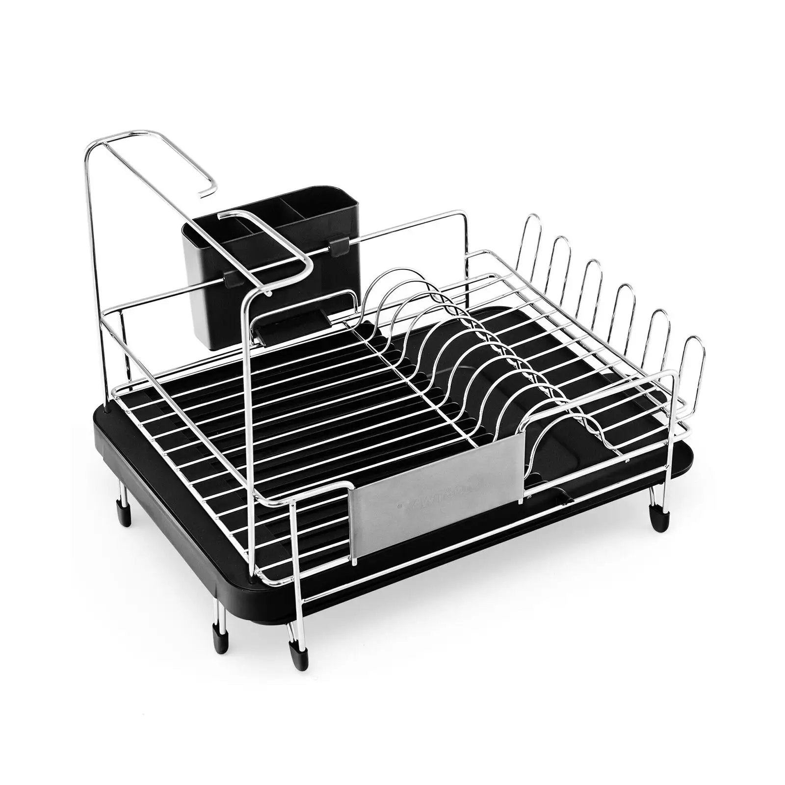 Stainless Steel Expandable Dish Rack with Drainboard and Swivel Spout by DirectDeals