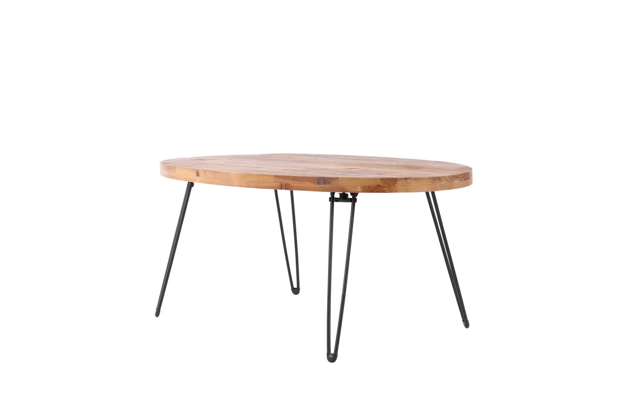 Oval Natural Reclaimed Wood Foldable Cocktail Table For Your Living Room - Natural by Unique Piece Furniture
