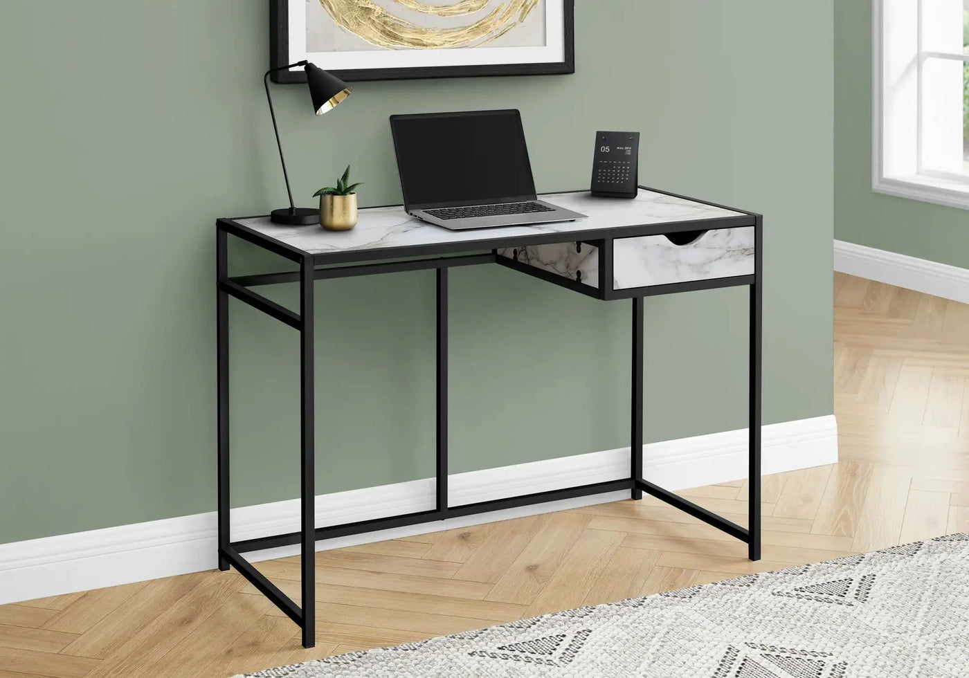Computer Desk For Home Office, 1 Storage Drawer, Contemporary & Modern by HouseOfZazla