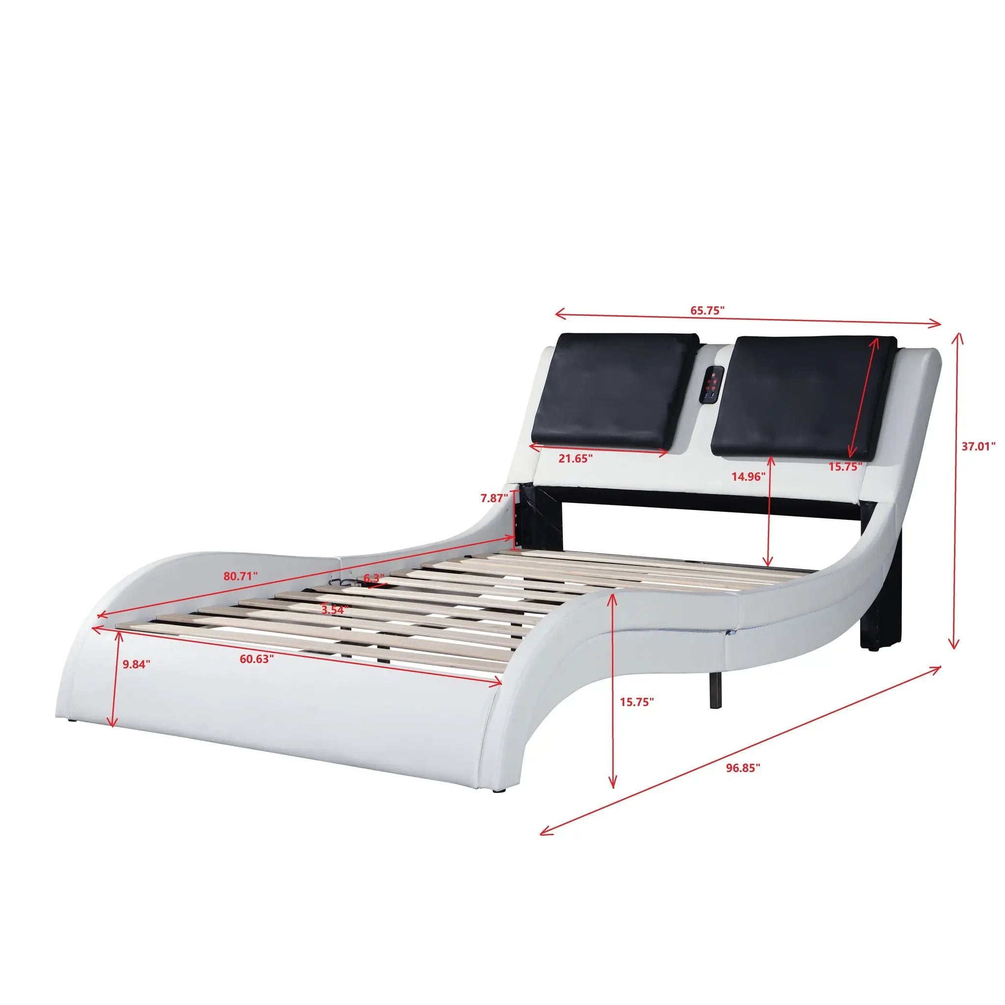 Platform Bed Frame With LED Lighting, tooth Music, Vibration Massage by Unique Piece Furniture