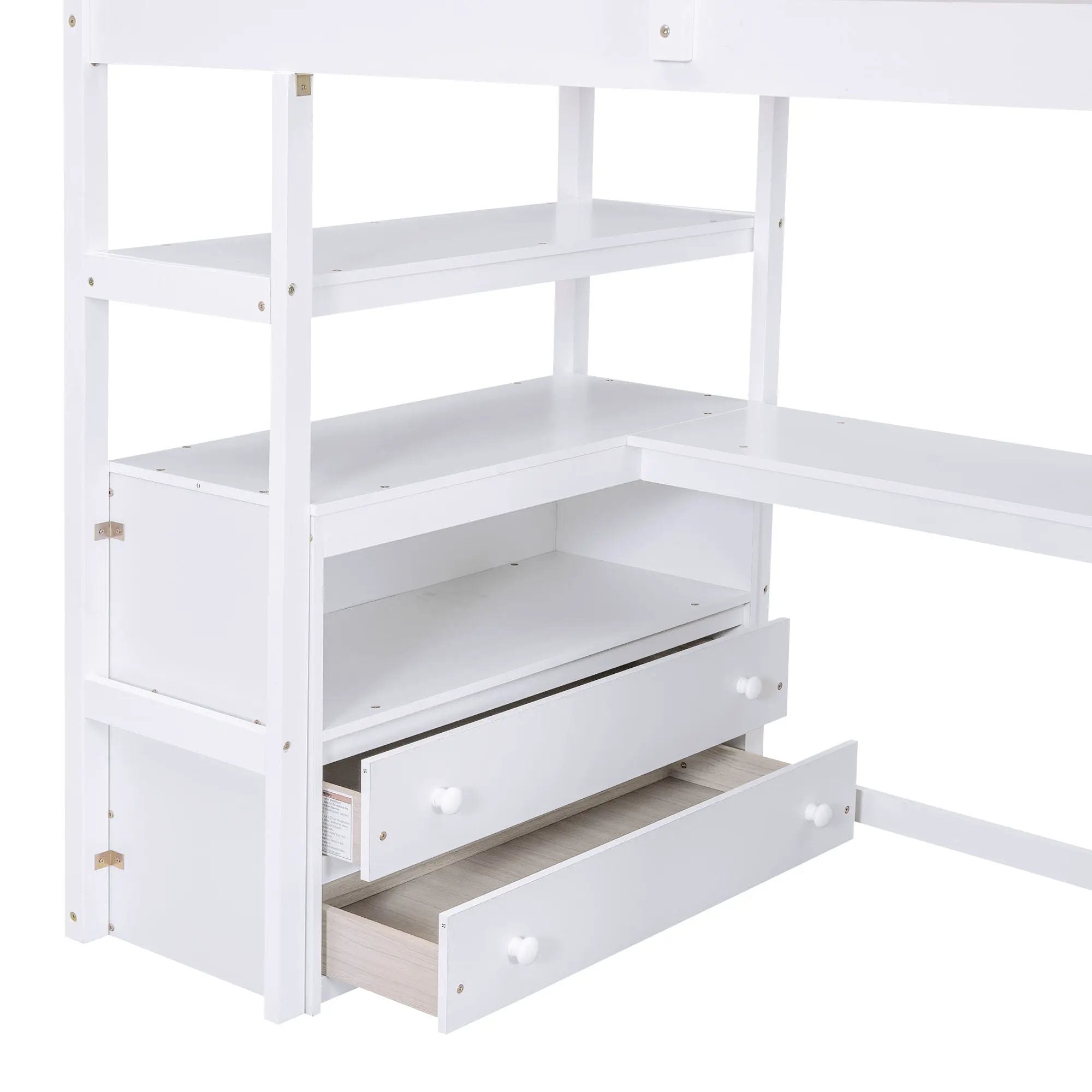 Loft Bed With Desk, Shelves, 2 Drawers, Storage Staircase by HouseOfZazla