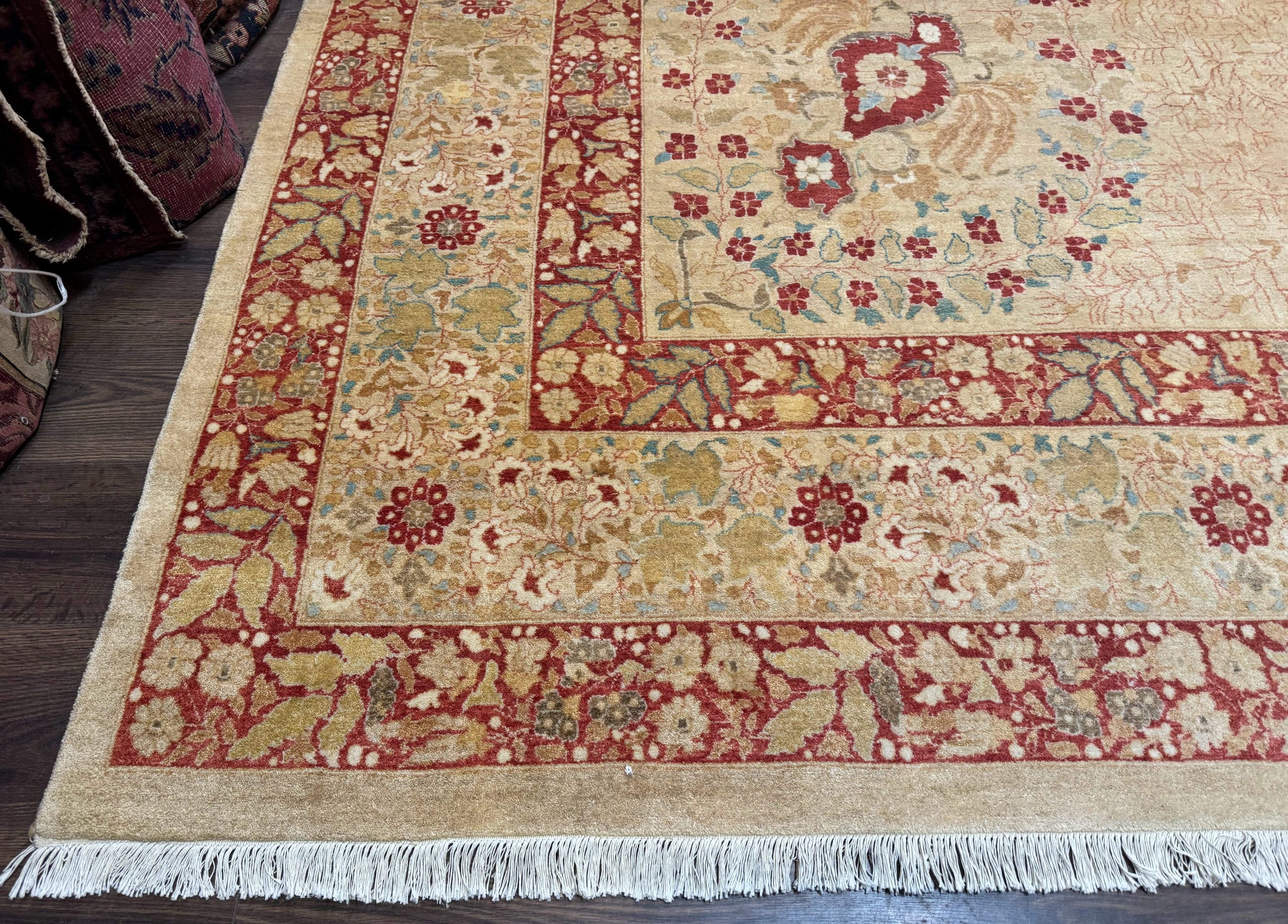 Palace Size Pak Persian Rug 13x17, Haji Jalili Design, Beige and Rust, Wool Hand Knotted, Fine 260 KPSI by Jewel Rugs