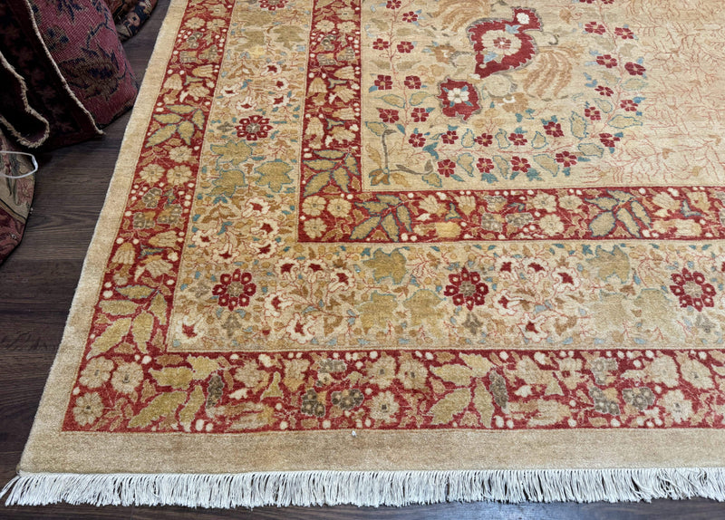 Palace Size Pak Persian Rug 13x17, Haji Jalili Design, Beige and Rust, Wool Hand Knotted, Fine 260 KPSI by Jewel Rugs