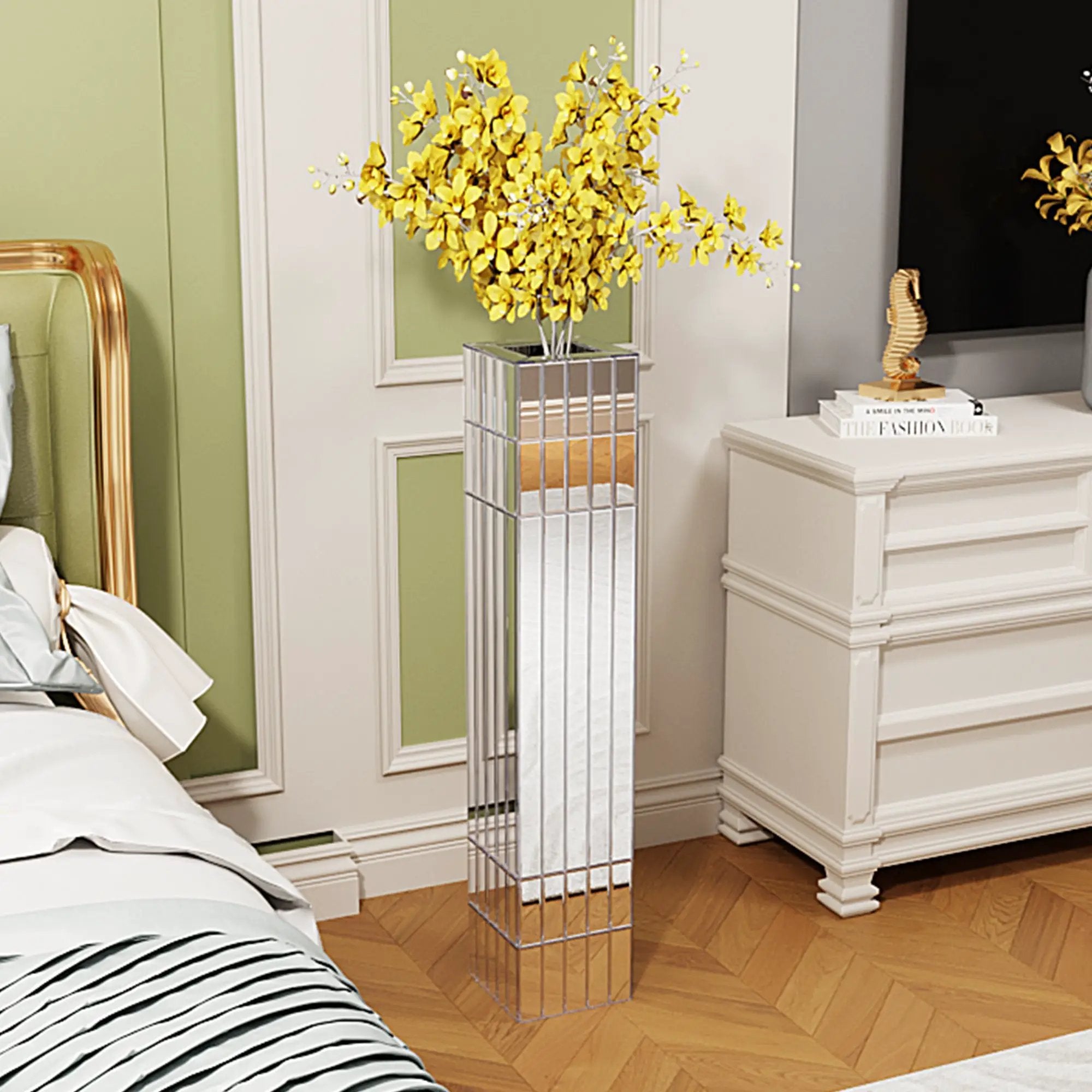 36.02" Tall Mirrored Floor Vase by HouseOfZazla