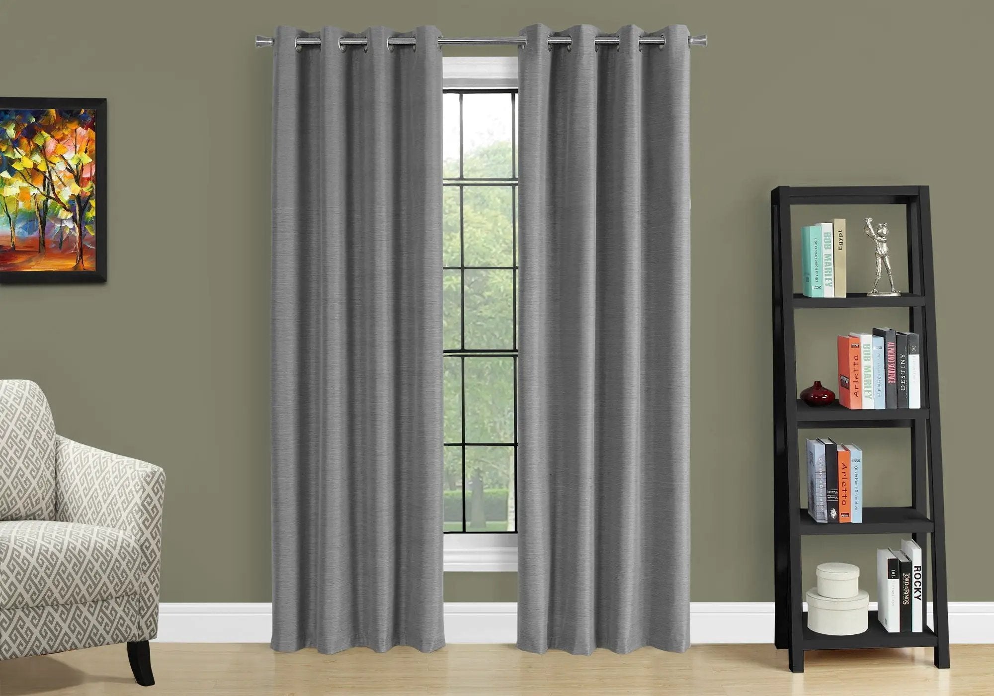 2 Pieces Set, Curtain Panel, Room Darkening, Grommet, Contemporary & Modern by Unique Piece Furniture