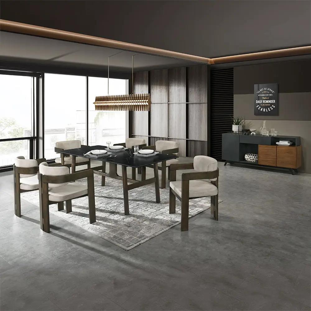 Destin - Side Chair - Light Gray Fabric & Walnut by Unique Piece Furniture