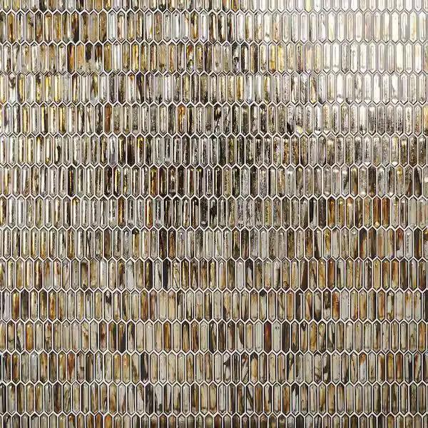 New Sealed Ivy Hill Tile Fargin Golden Crust Elongated Hexagon 12 in. x 10 in. x 7mm Polished Glass Mosaic Tile (0.82 sq. ft.) by Selzalot