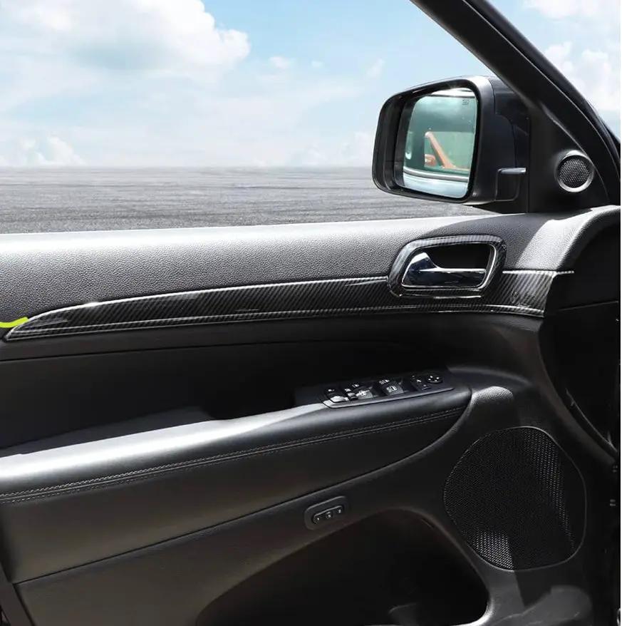Open Box CheroCar for Jeep Grand Cherokee Dashboard Panel Trim & Door Handle Cover Kits Interior Accessories for 2011-2020 Jeep Grand Cherokee, Carbon by Selzalot