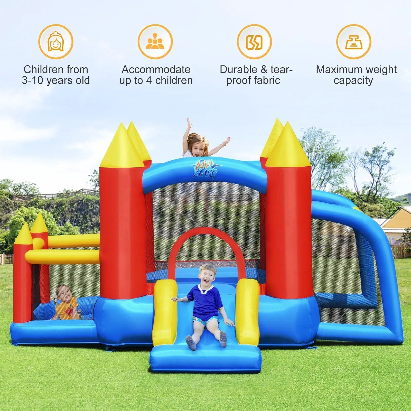 Inflatable Soccer Goal Ball Pit Bounce House Without Blower by DirectDeals