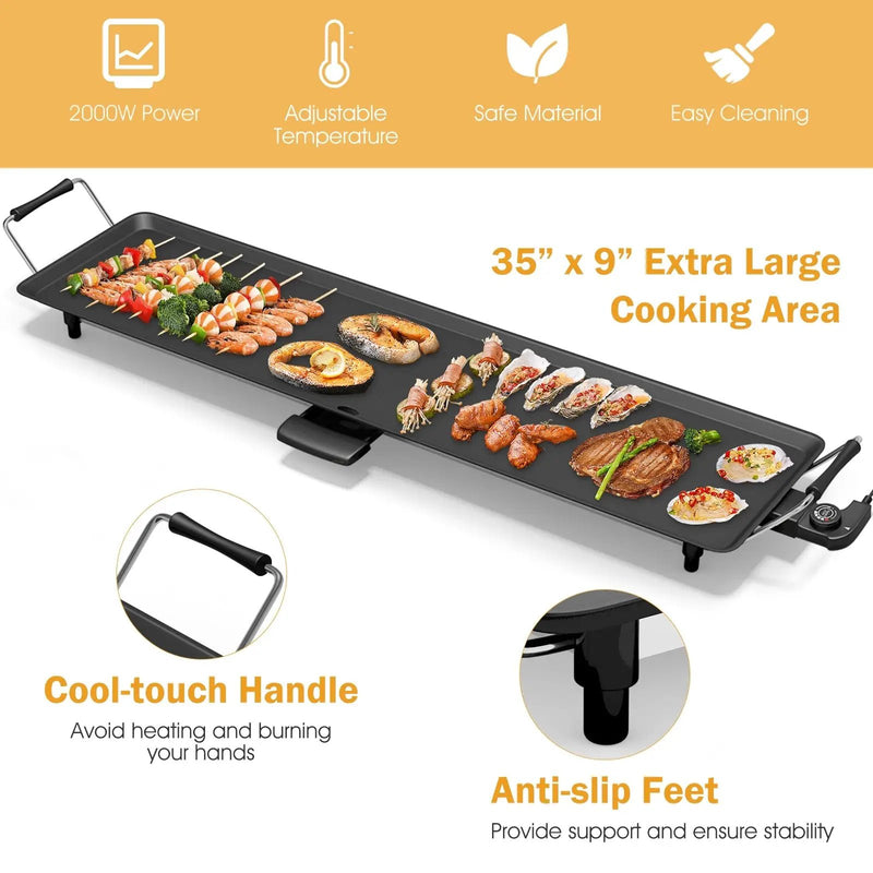 35 Inch Electric Griddle with Adjustable Temperature by DirectDeals