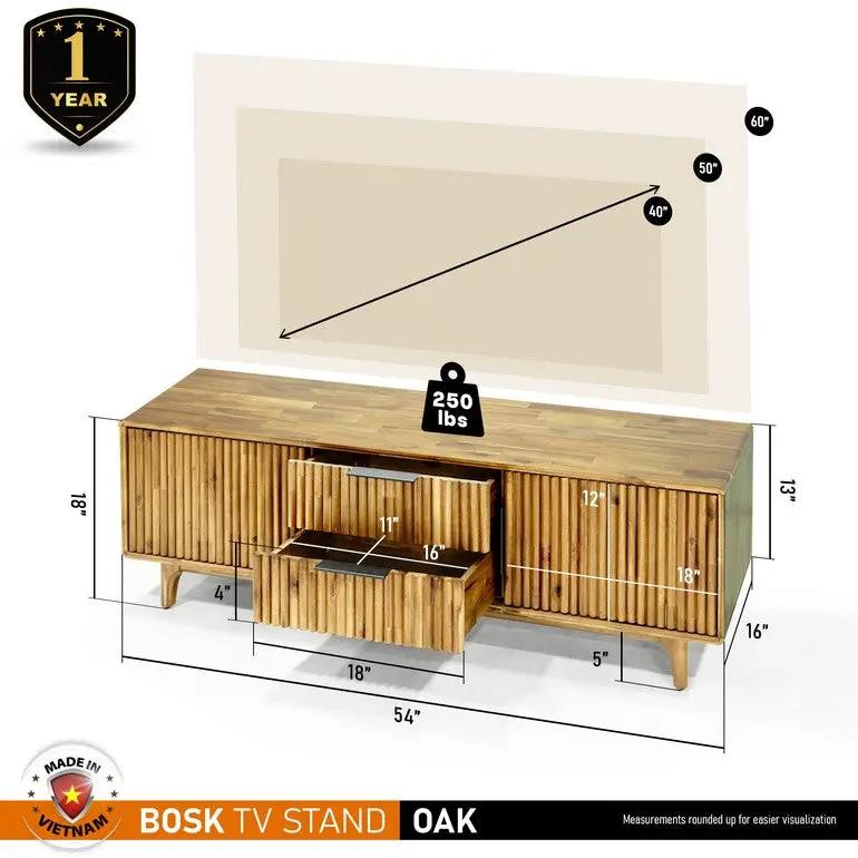 Bosk Wood Fluted TV Stand by Megsu