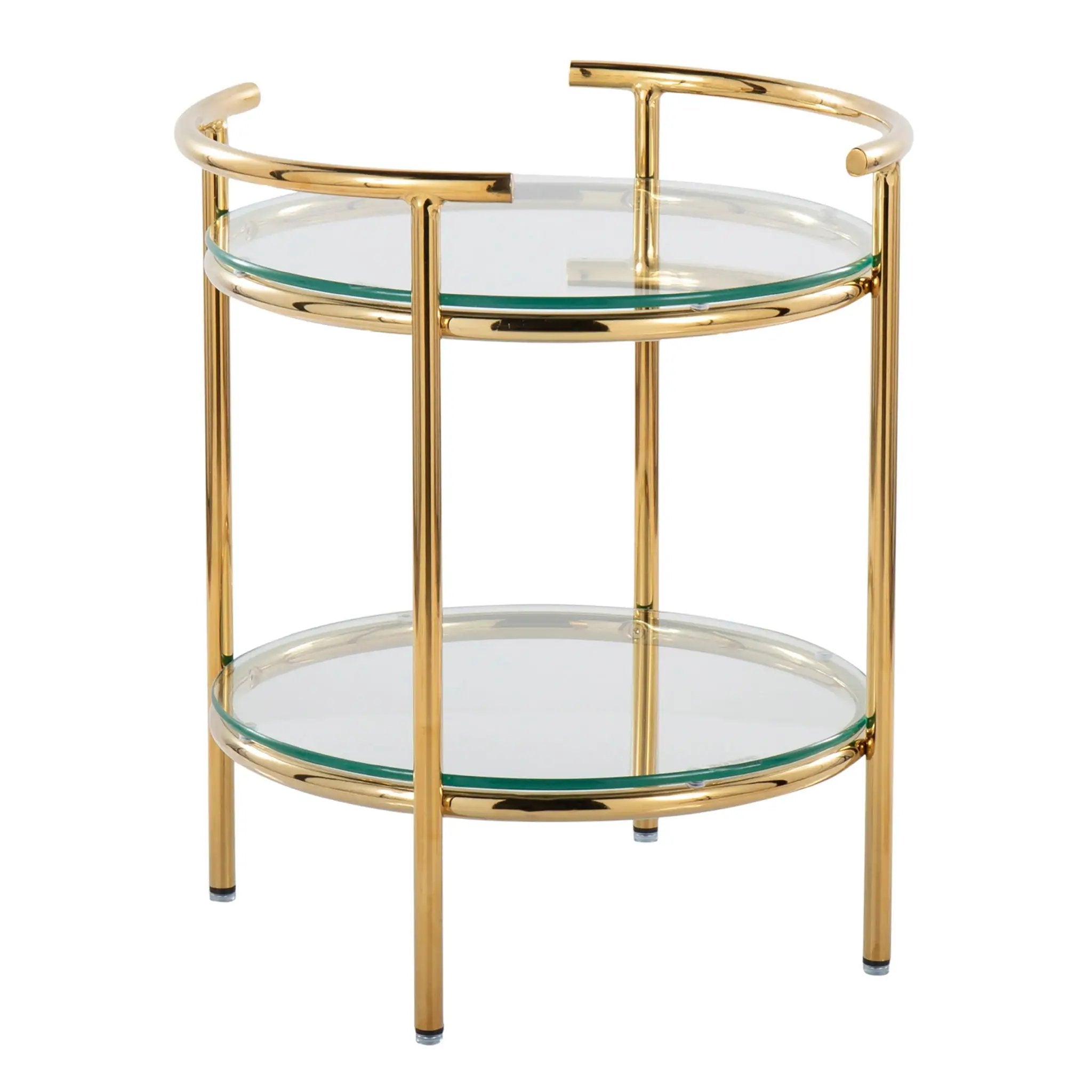 Rhonda - Contemporary / Glam Side Table - Gold / Clear by HouseOfZazla