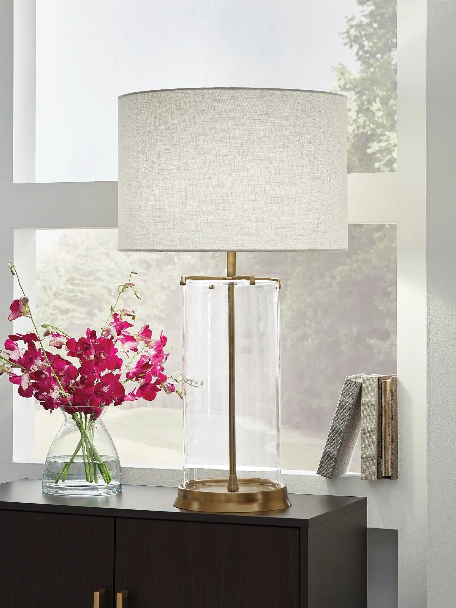 Gizeh - Glass Table Lamp - Clear / Gold Finish by Unique Piece Furniture