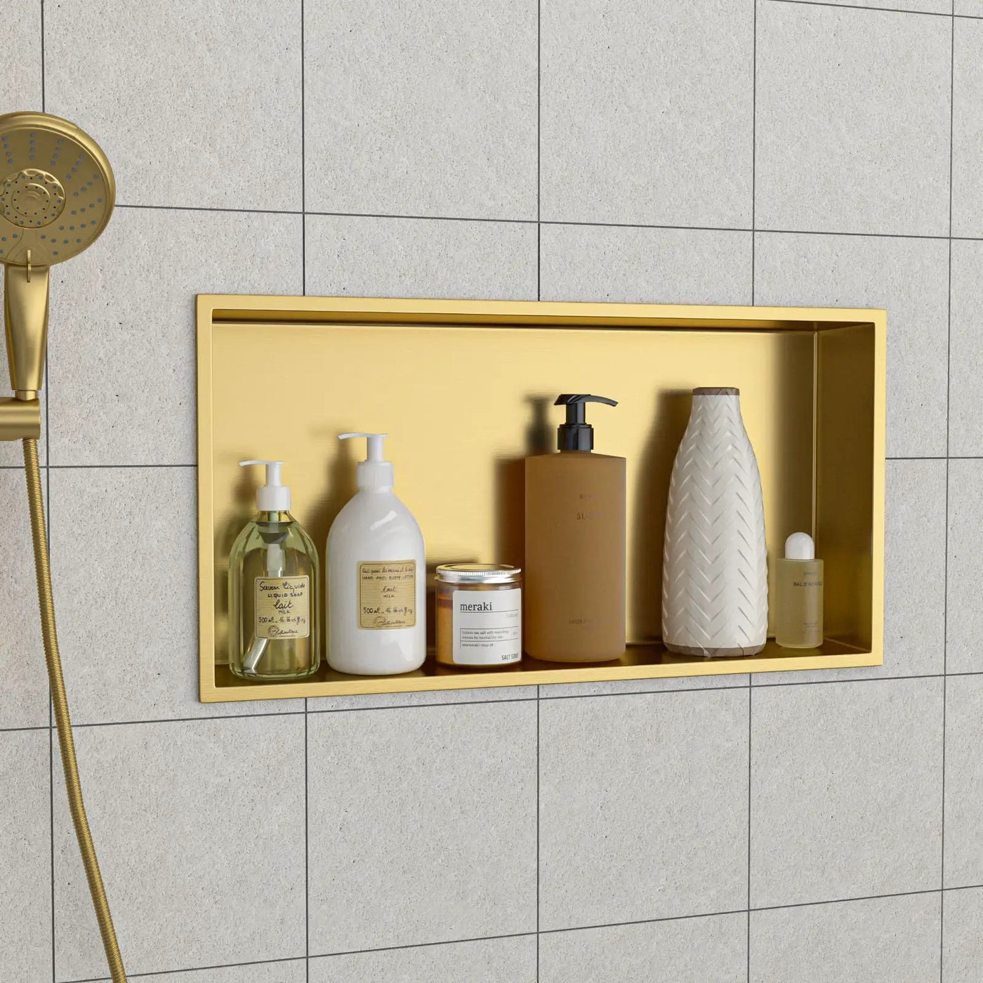 Stainless Steel Shower Niche With Seamless Design For Bathroom Storage by HouseOfZazla