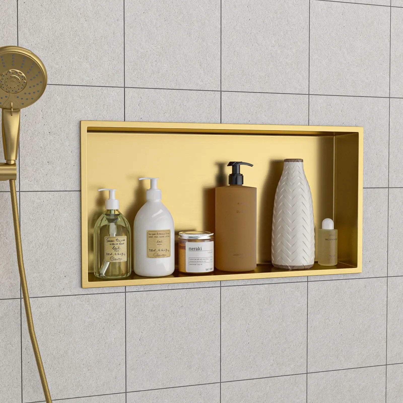 Stainless Steel Shower Niche With Seamless Design For Bathroom Storage by HouseOfZazla
