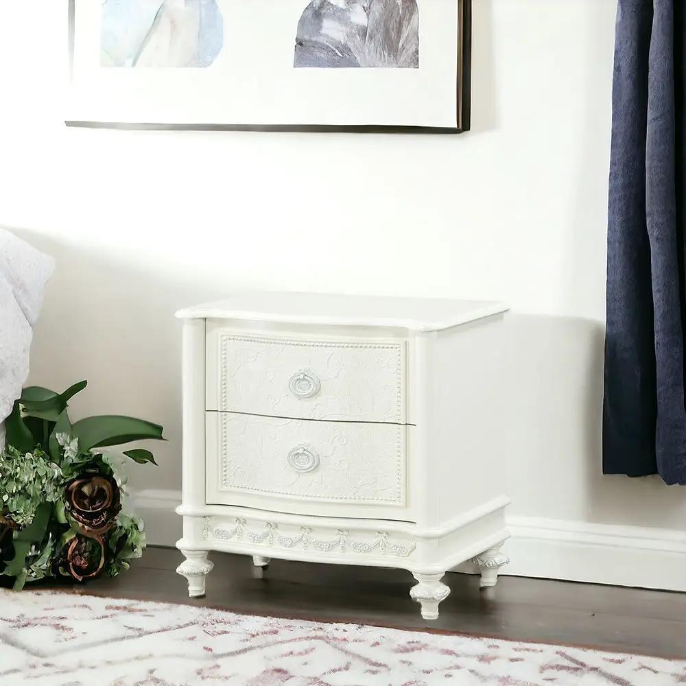 Dorothy - Nightstand With 2 Drawers - Ivory by Unique Piece Furniture