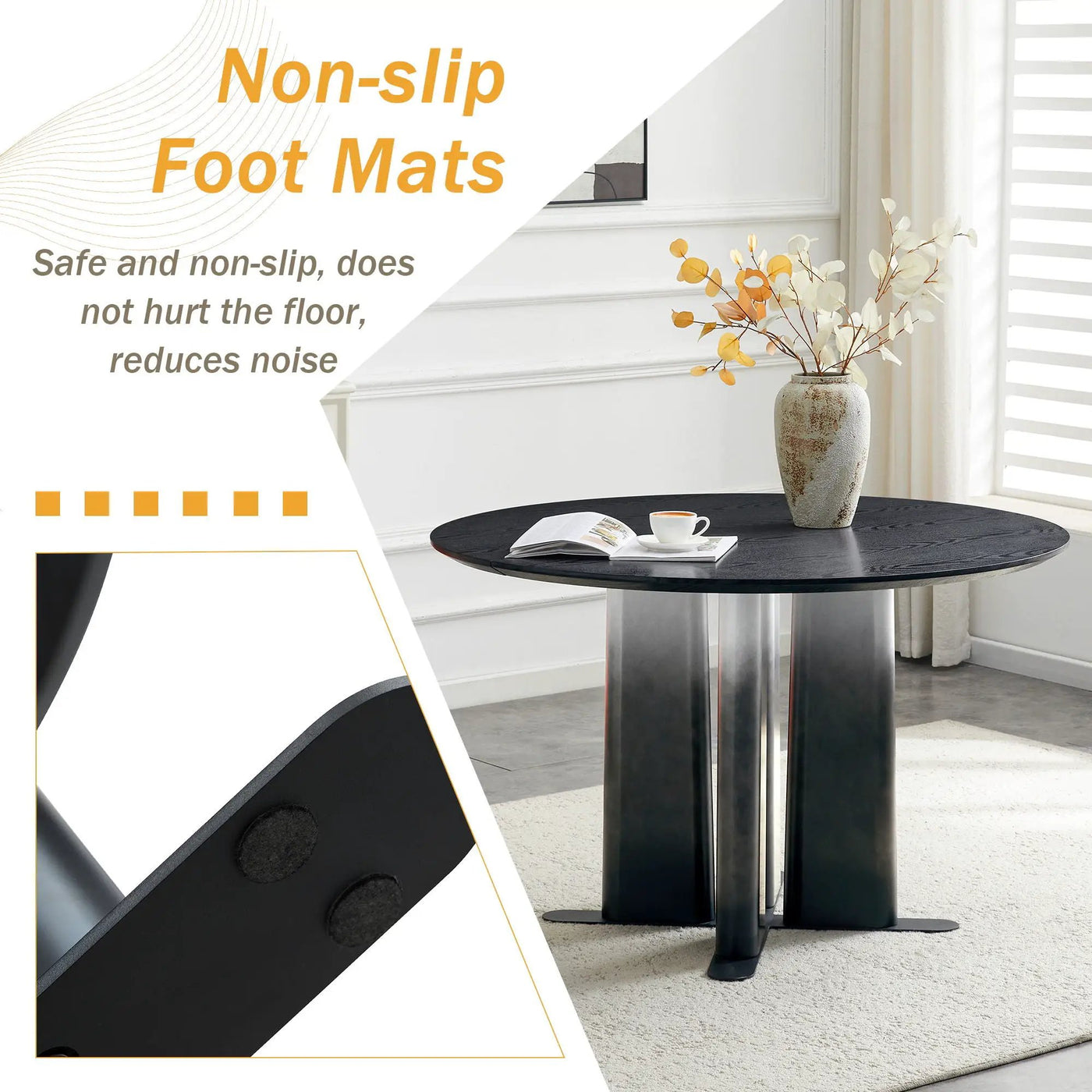 Round Dining Table With Cross Base, Modern Home Furniture by HouseOfZazla