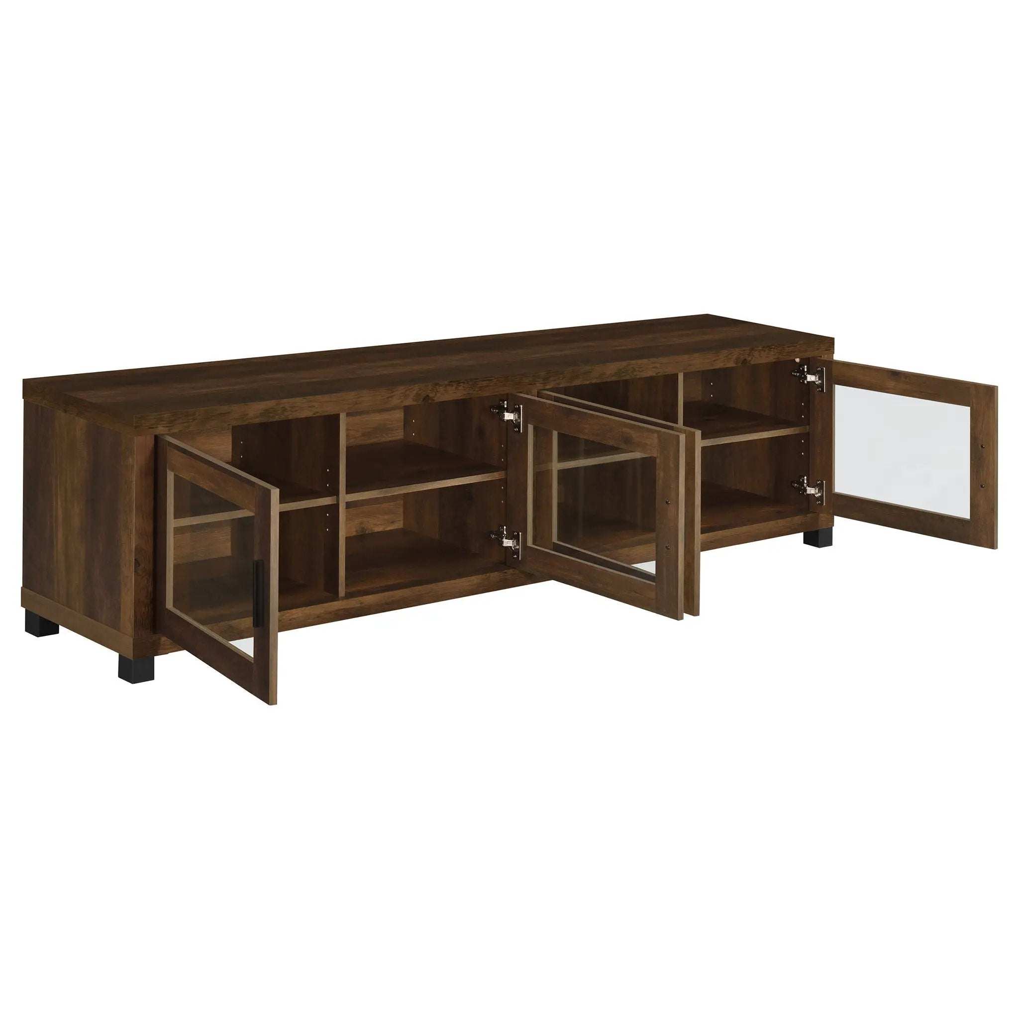 Sachin 4-door Engineered Wood 79-inch TV Stand Dark Pine by Unique Piece Furniture