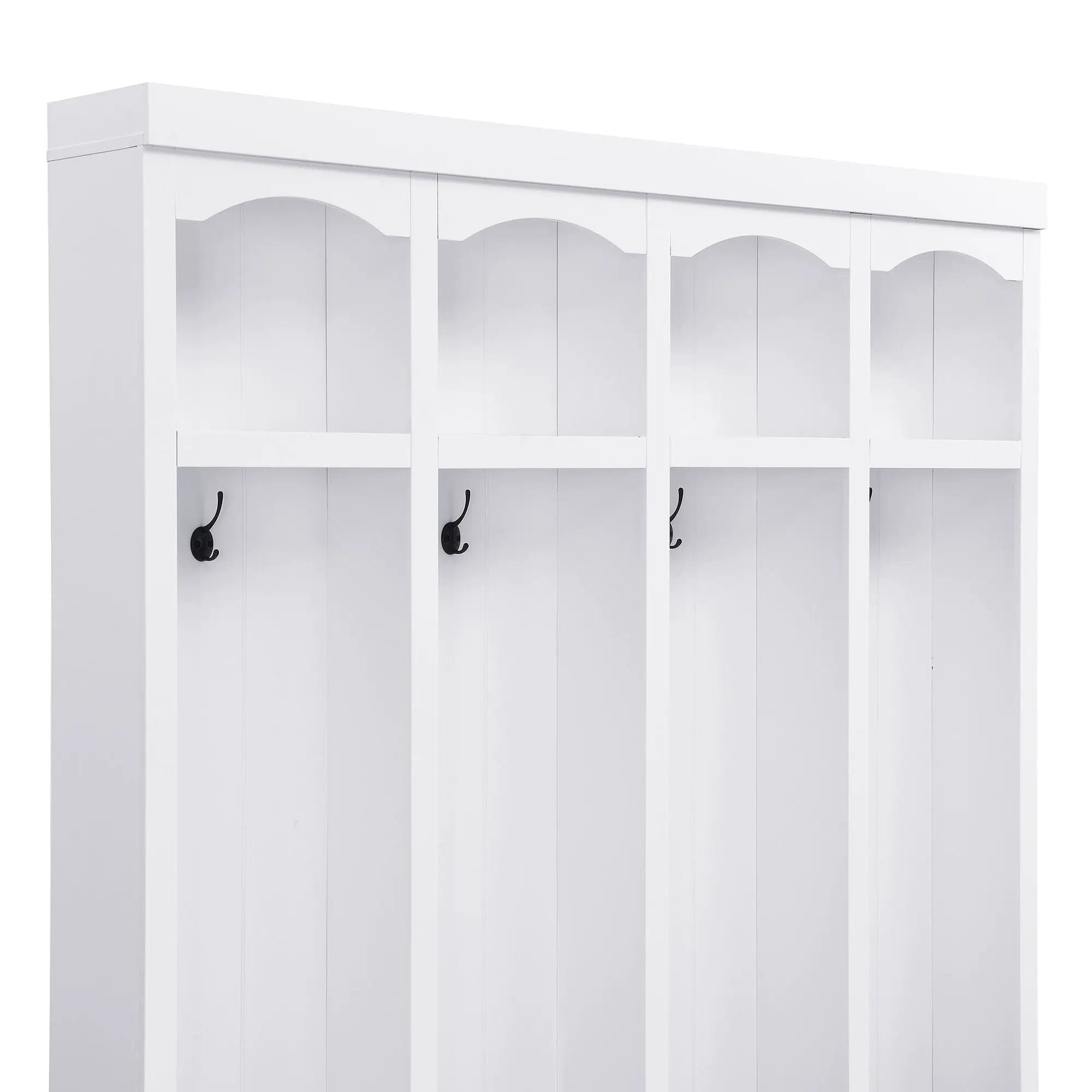 Entryway Hall Tree With Bench, 4 Hooks & Open Storage Space by Unique Piece Furniture