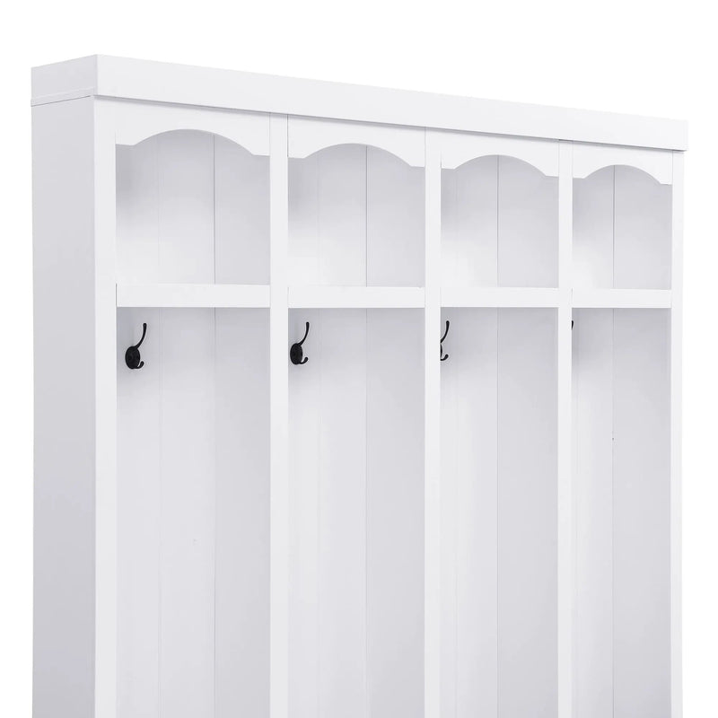 Entryway Hall Tree With Bench, 4 Hooks & Open Storage Space by Unique Piece Furniture