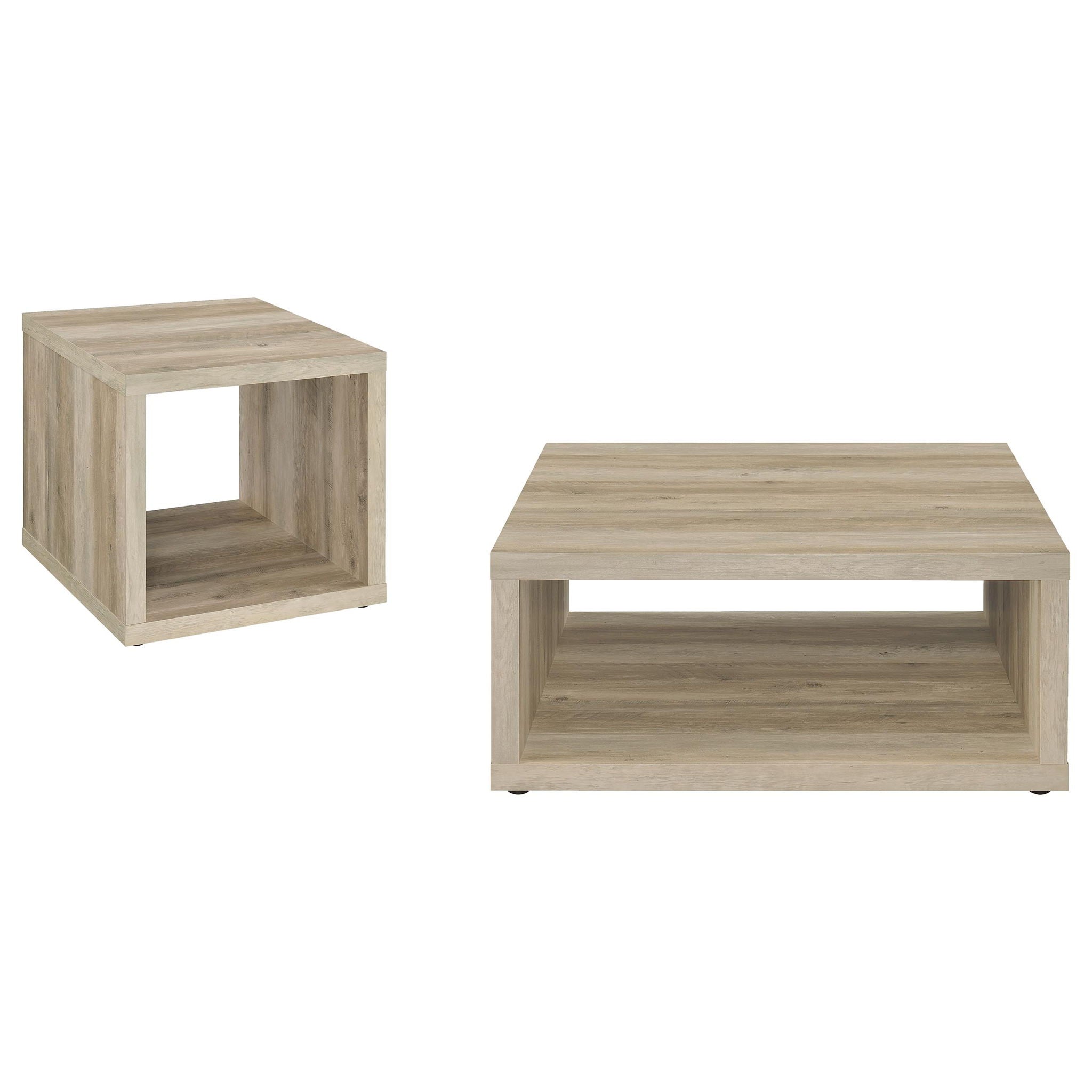Frisco 2-piece Coffee and End Table Set Distressed Pine by Unique Piece Furniture