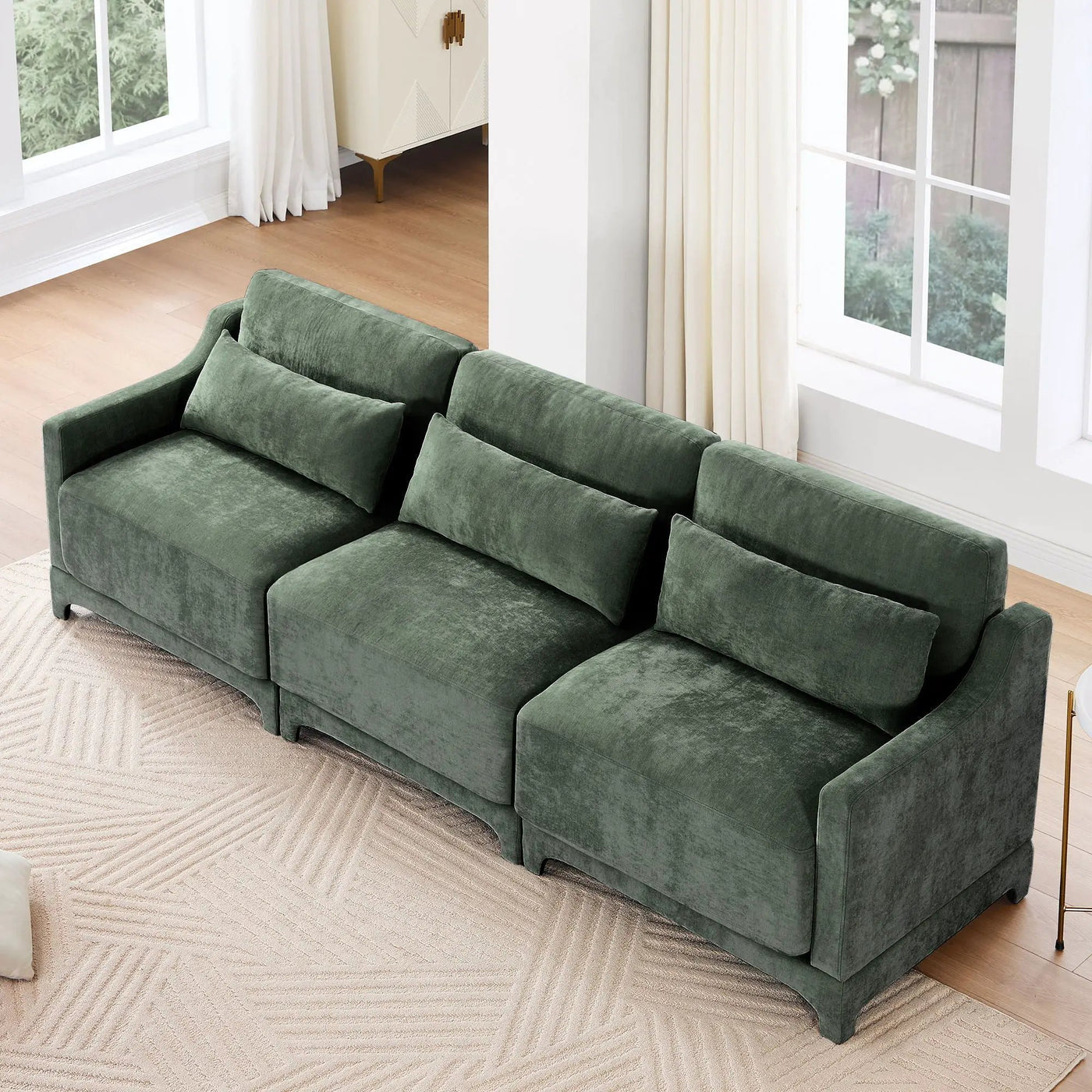 Elegant Sofa With Ergonomic Design And Lumbar Pillows by Unique Piece Furniture