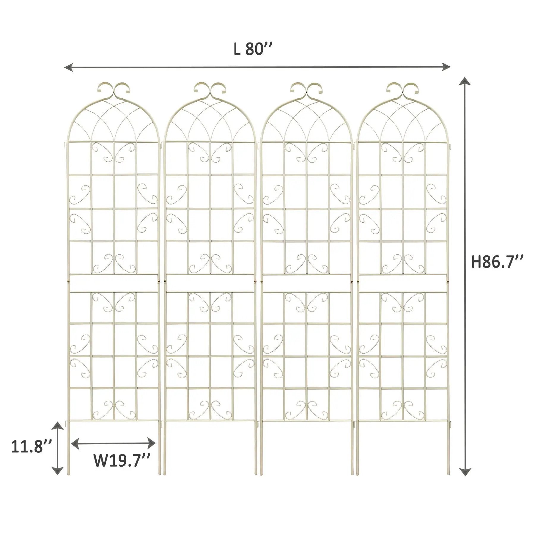 Metal Garden Rustproof Trellis For Climbing Plants Outdoor Flower Support by Unique Piece Furniture